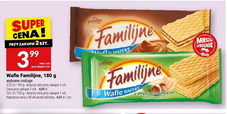 Wafle o smaku orzechowym Familijne promocja w Twój Market