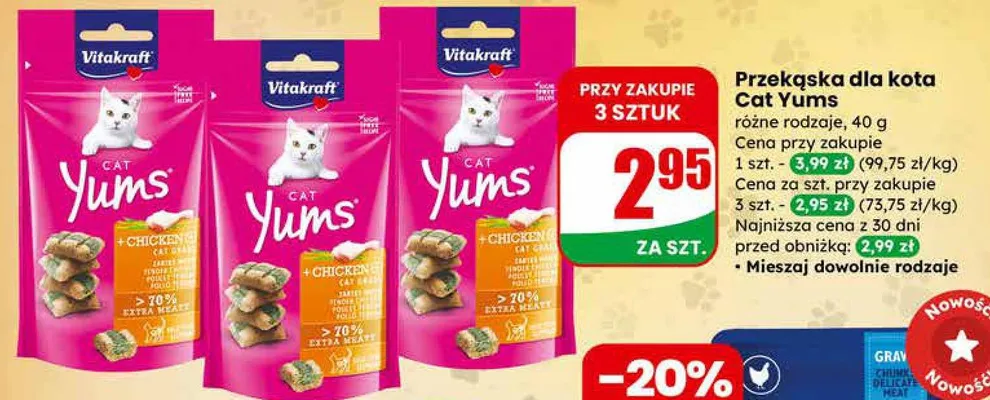 Przekąska dla kota Cat Yums promocja w Dino