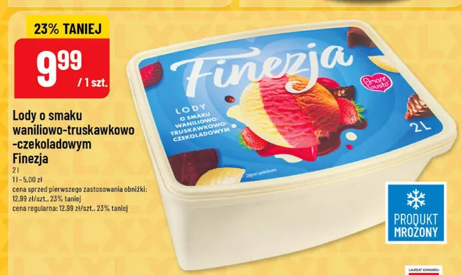 Lody o smaku waniliowo-truskawkowo-czekoladowym promocja w POLOmarket