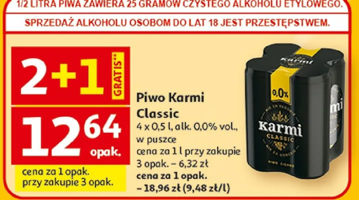Piwo Karmi Classic promocja w Auchan