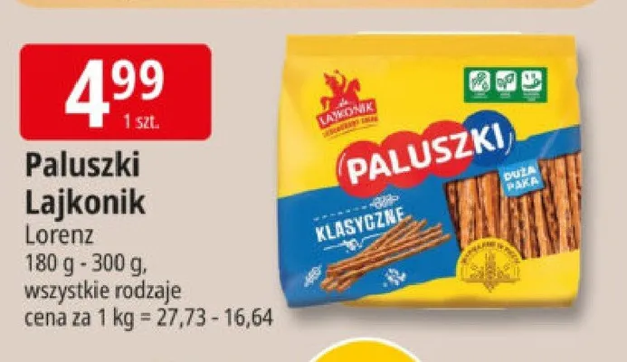 Paluszki Lajkonik promocja w Leclerc