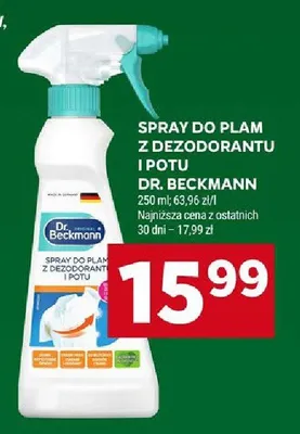 Spray do plam z dezodorantu i potu Dr. Beckmann promocja w Stokrotka