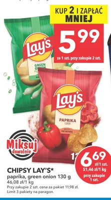 Chipsy Lay's green onion promocja w LEWIATAN