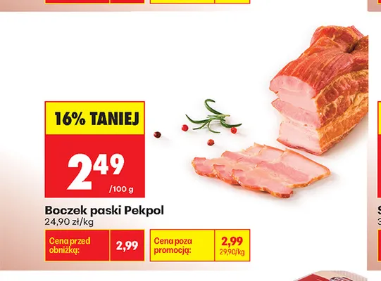 Boczek paski Pekpol promocja w Biedronka
