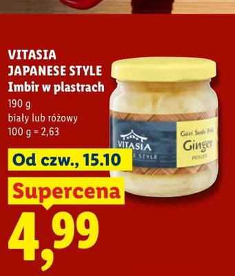 Imbir w plastrach biały Vitasia Japanese Style promocja w Lidl
