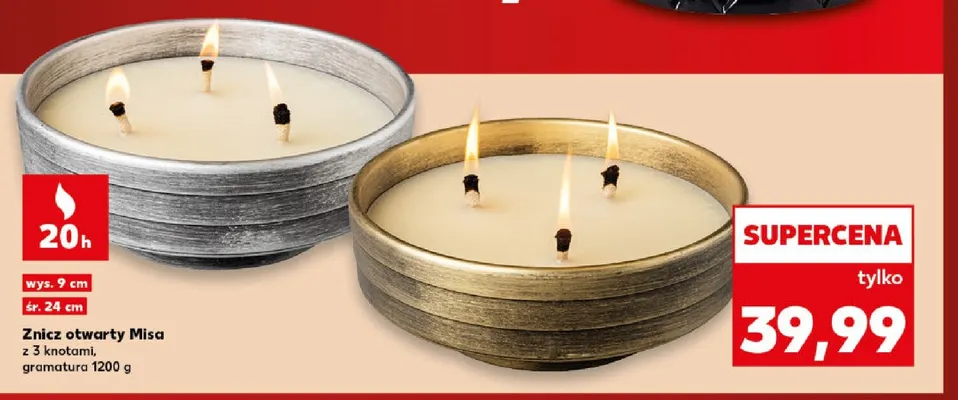 Znicz otwarty Misa z 3 knotami promocja w Kaufland