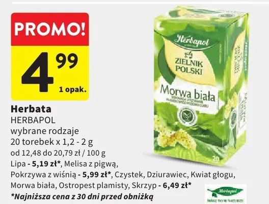 Herbata wybrane rodzaje promocja w Intermarche
