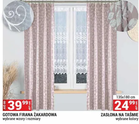 Gotowa firana żakardowa 135x180cm promocja w Merkury Market