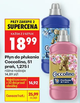 Płyn do płukania Coccolino różne rodzaje promocja w Biedronka