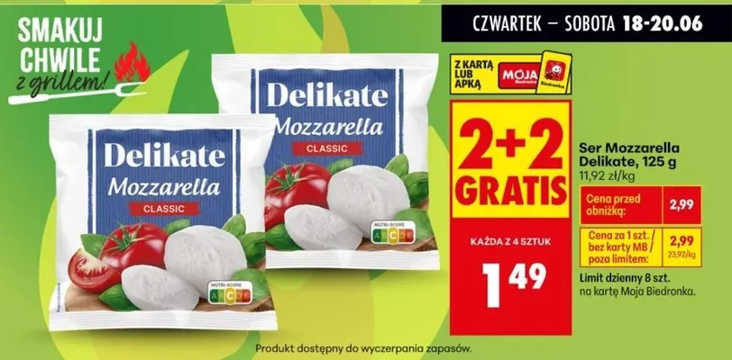 Ser Mozzarella Delikate Classic promocja w Biedronka