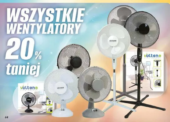 Wentylator biurkowy Volteno czarny promocja w Dino