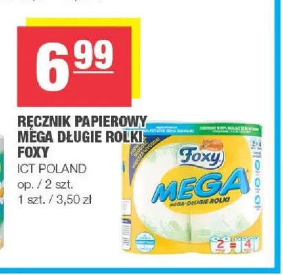 Ręcznik papierowy Foxy Mega 2-pak promocja w SPAR