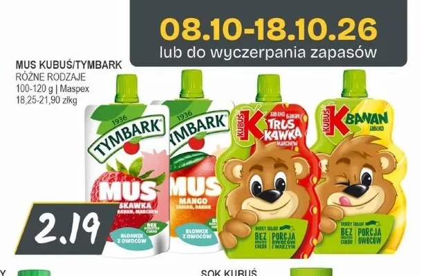 Mus Kubuś banan promocja w Słoneczko