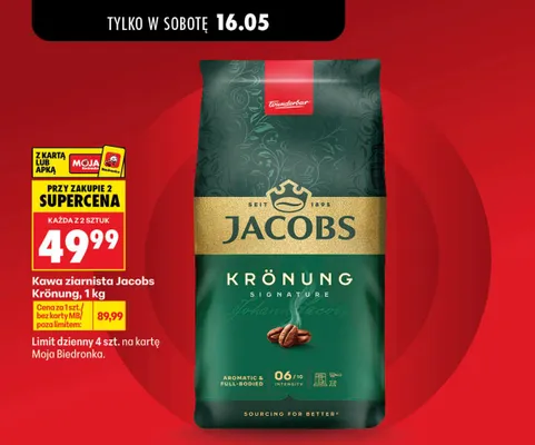 Kawa ziarnista Jacobs Krönung promocja w Biedronka