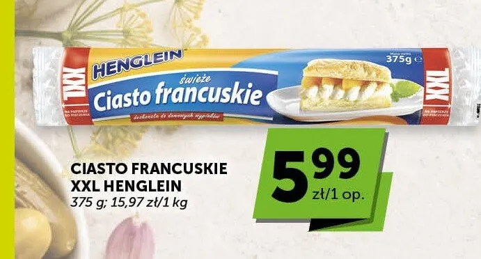 Ciasto francuskie XXL Henglein promocja w Groszek