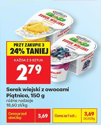 Serek wiejski z owocami Piątnica promocja w Biedronka