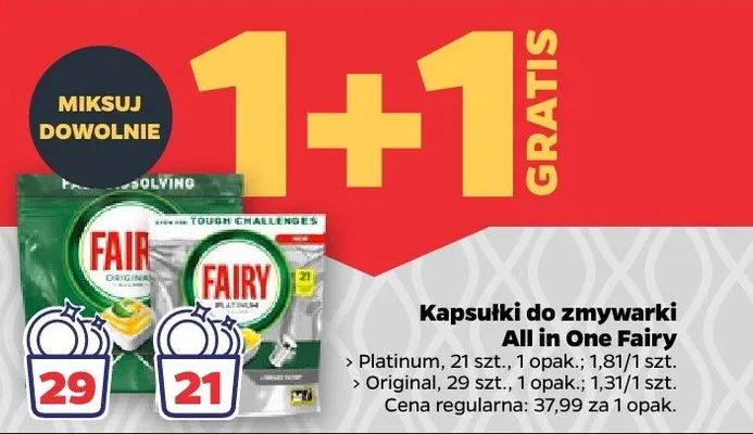 Kapsułki do zmywarki All in One 1+1 GRATIS promocja w Netto