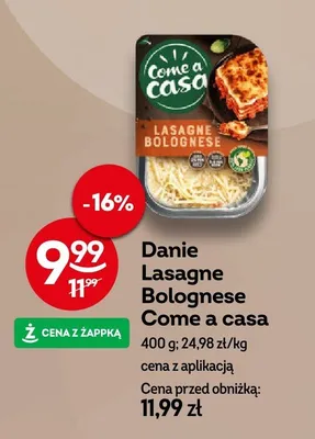 Danie Lasagne Bolognese Come a casa promocja w Żabka