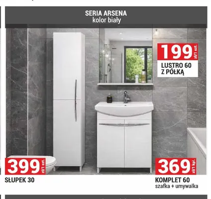 Komplet 60 szafka + umywalka Arsena promocja w Merkury Market