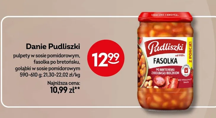 Danie pulpety w sosie pomidorowym, fasolka po bretońsku, gołąbki w sosie pomidorowym promocja w Żabka