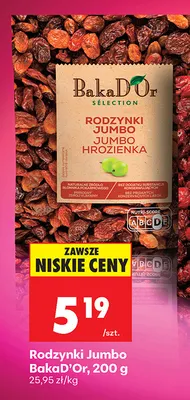 Rodzynki Jumbo BakaD'Or promocja w Biedronka