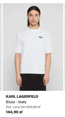 Bluza Karl Lagerfeld biała promocja w Lounge by Zalando