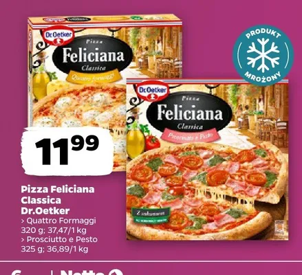 Pizza feliciana classica dr.oetker prosciutto e pesto promocja w Netto