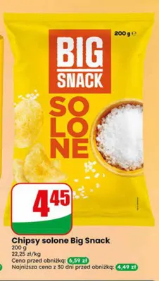 Chipsy solone Big Snack promocja w Dino