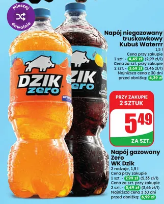 Napój gazowany Zero WK Dzik cola lemon promocja w Dino