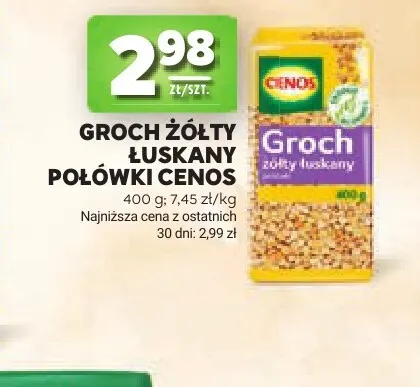 Groch żółty łuskany połówki Cenos promocja w Stokrotka