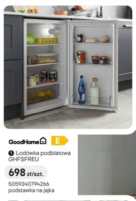 Lodówka podblatowa GoodHome GHFSFREU podstawka na jajka promocja w Castorama