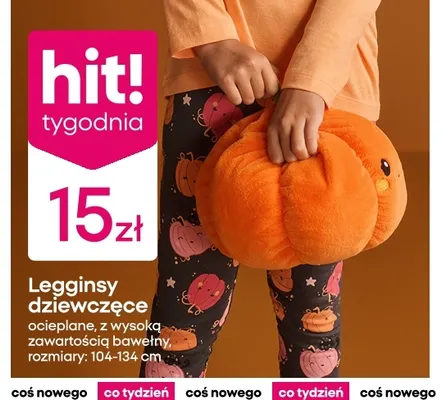 Legginsy dziewczęce ocieplane z wysoką zawartością bawełny promocja w Pepco
