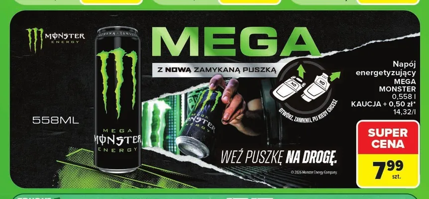 Napój energetyzujący Mega Monster promocja w Carrefour