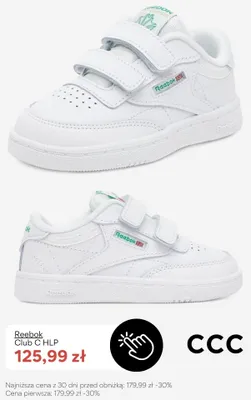 Buty dziecięce Reebok Club C HLP promocja w CCC