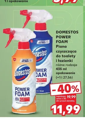 Piana czyszcząca do toalety i łazienki Domestos Power Foam promocja w Kaufland