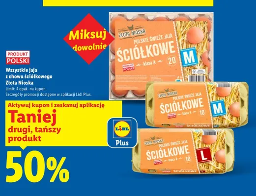 Jajka ściółkowe klasa A L Złota Nioska promocja w Lidl