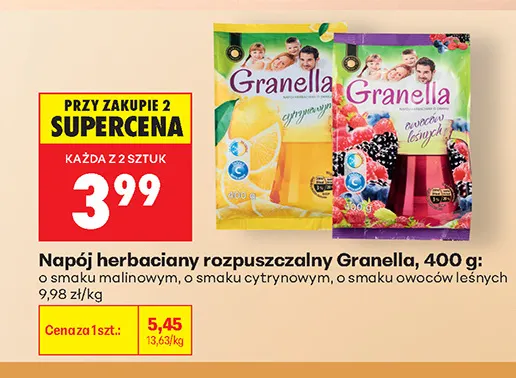 Napój herbaciany rozpuszczalny Granella o smaku owoców leśnych promocja w Biedronka