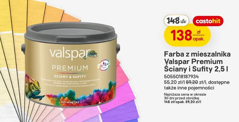 Farba z mieszalnika Ściany i Sufity promocja w Castorama