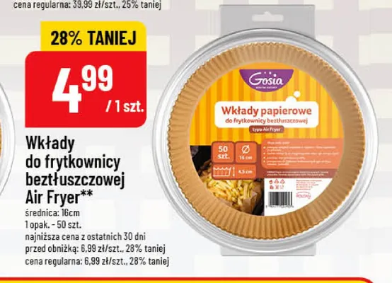 Wkłady do frytkownicy beztłuszczowej 16 cm Gosia promocja w POLOmarket