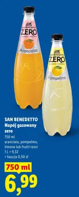 Napój gazowany zero San Benedetto Pompelmo promocja w Lidl