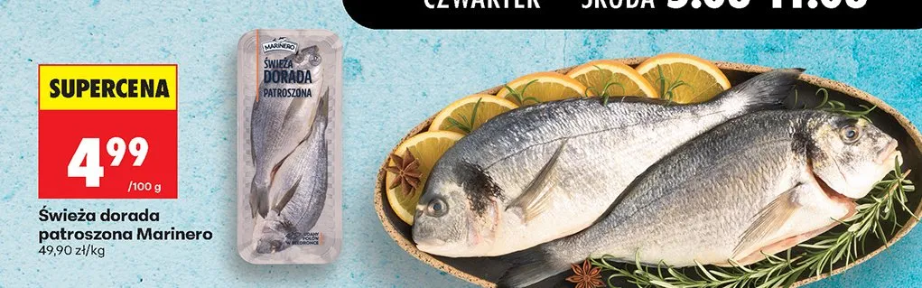 Świeża dorada patroszona promocja w Biedronka