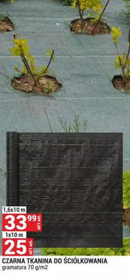 Czarna tkanina do ściółkowania gramatura 70g/m2 promocja w Merkury Market