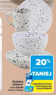 Zastawa szklana linia Dalmi promocja w Carrefour