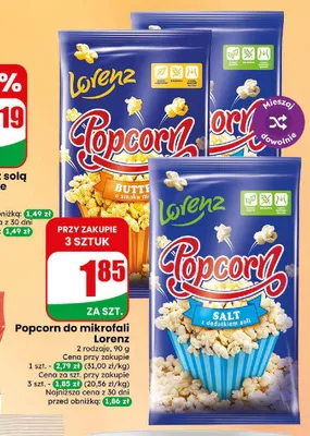 Popcorn do mikrofali z dodatkiem soli Lorenz promocja w Dino