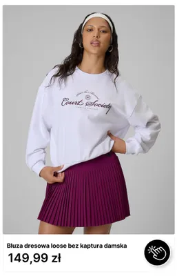 Bluza dresowa loose bez kaptura damska 4F promocja w 4F