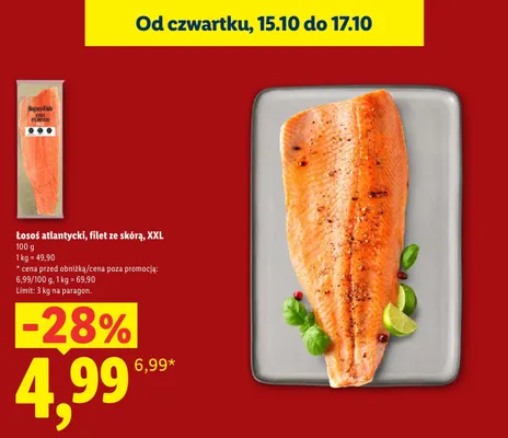 Łosoś atlantycki filet ze skórą XXL SuperFish promocja w Lidl