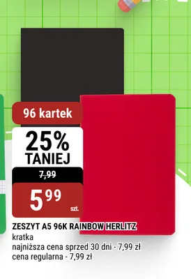 Zeszyt A5 96 kartek Rainbow Herlitz promocja w bi1