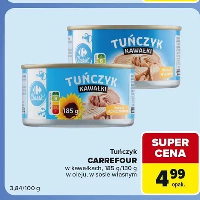 Tuńczyk w kawałkach w oleju Carrefour promocja w Carrefour Express