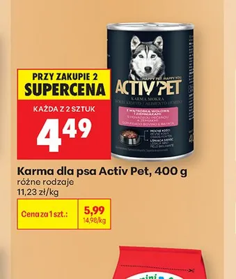 Karma dla psa Activ Pet 400g promocja w Biedronka
