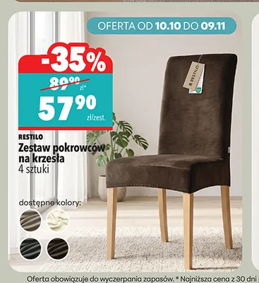 Zestaw pokrowców na krzesła 4 sztuki Restilo promocja w Biedronka